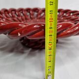 Braided glazed ceramic fruit cup, 33 cm