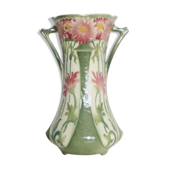 Keller and Guerin earthenware vase, Luneville, France / Vintage French