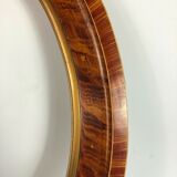 Old oval frame patinated wood & gilded stucco 1930, 52x40cm