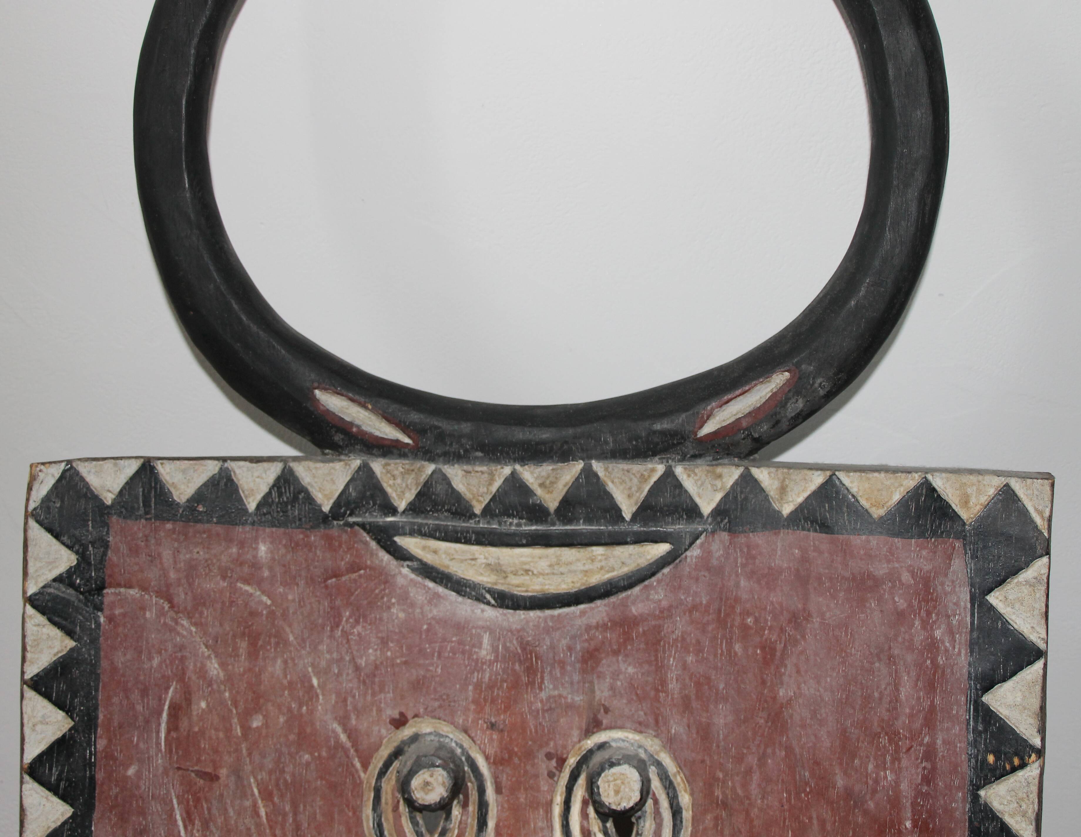 African Art Mask carved wooden palette Ivory Coast Baoule height 87 cm