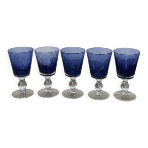 lot de 5 verres à pied - bleu
