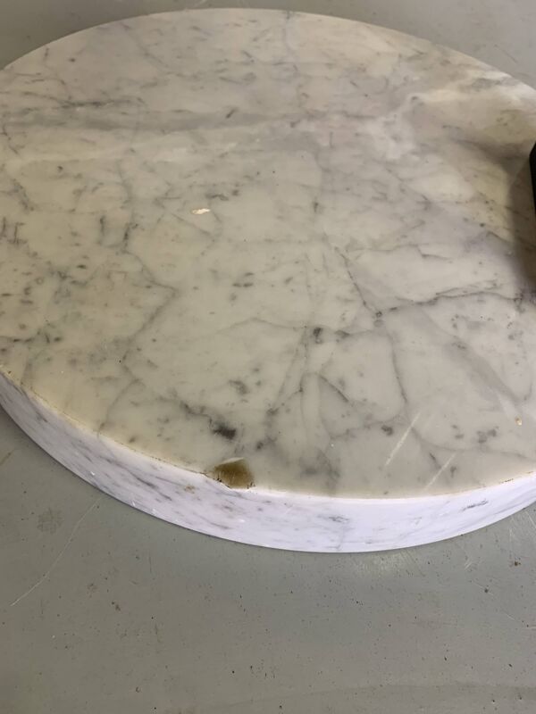 Grand lampadaire ''Arc'' réglable en marbre et chrome, design Italien des ann