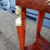 Table gueridon ancien décor bronze empire