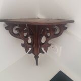 Carved wall corner shelf