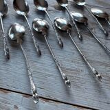 Set of 12 coffee spoons, silver plated metal
