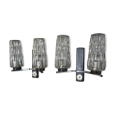 Pair of wall lights from the 1950s-1960s with a push button switch.