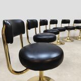Vintage Swedish design brass low stools Borje Johanson