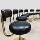 Vintage Swedish design brass low stools Borje Johanson