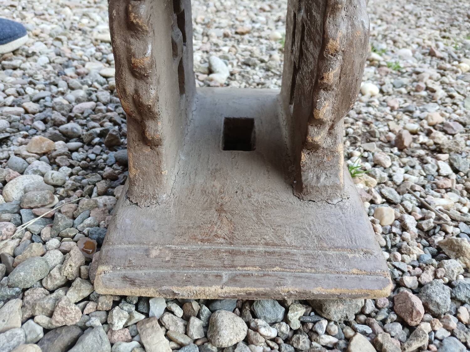 2 African carved wooden stools
