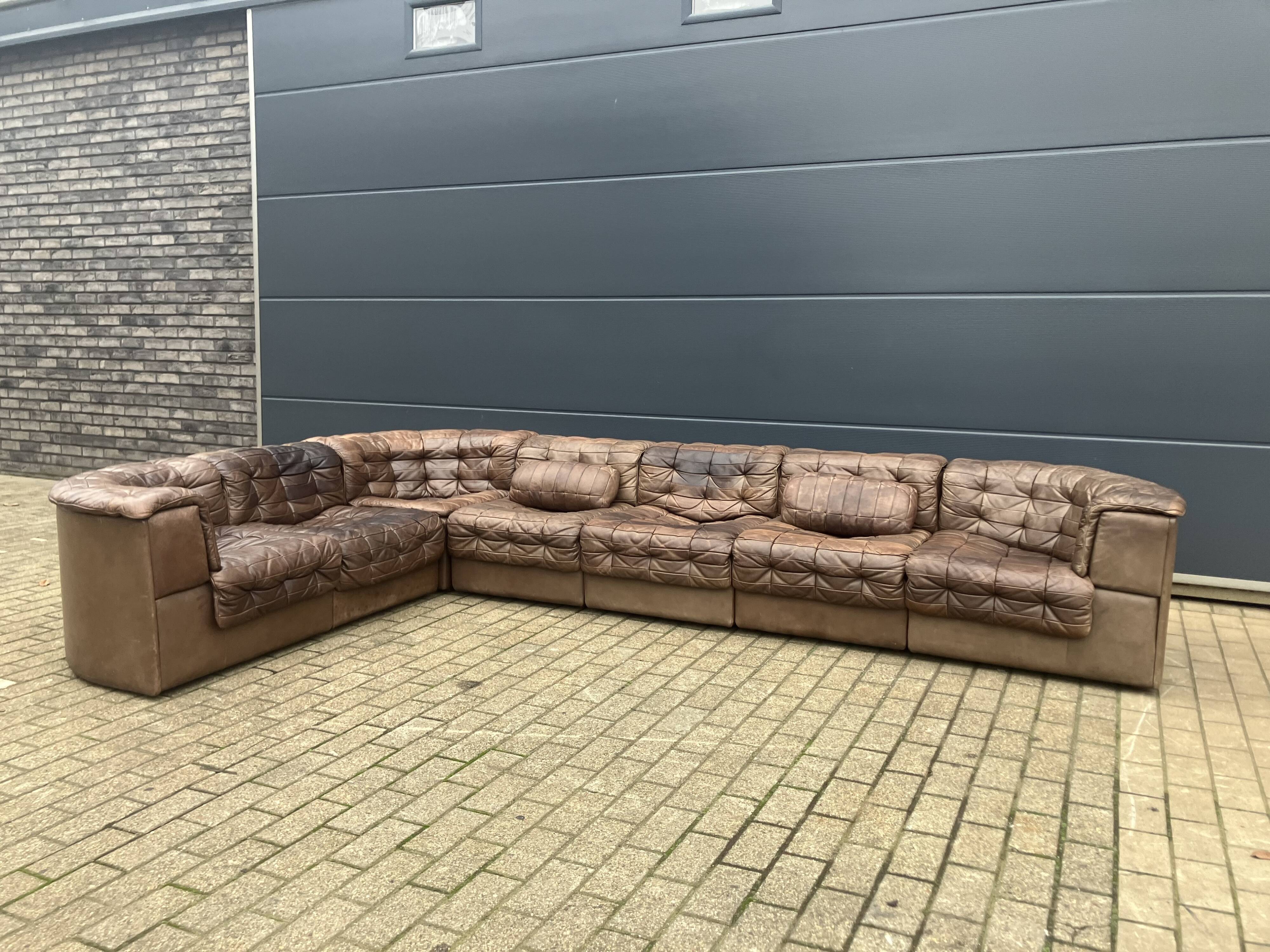 Prachtige De Sede Ds11, 7-delige set in brown patchwork