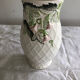 White ceramic vase with floral decoration made in Potugal