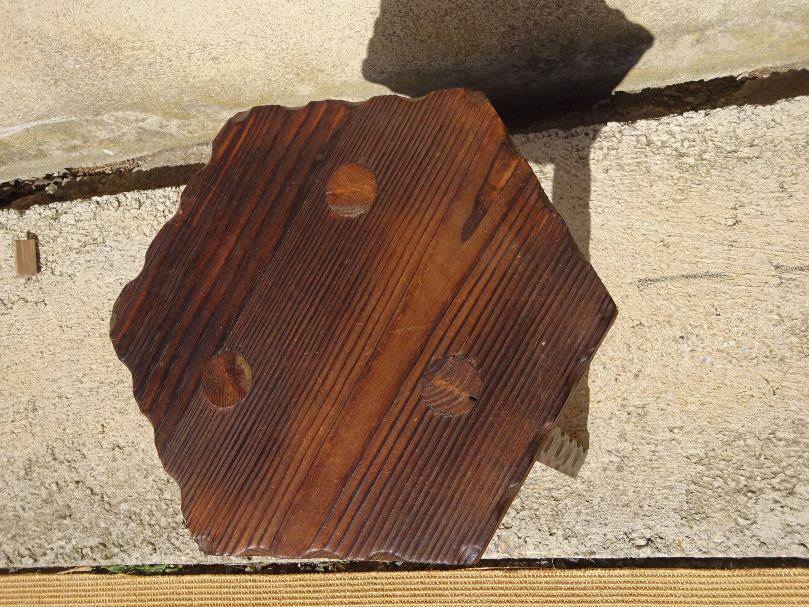 solid pine tripod stools, 2