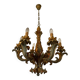70s Hollywood Regency style chandelier in carved wood