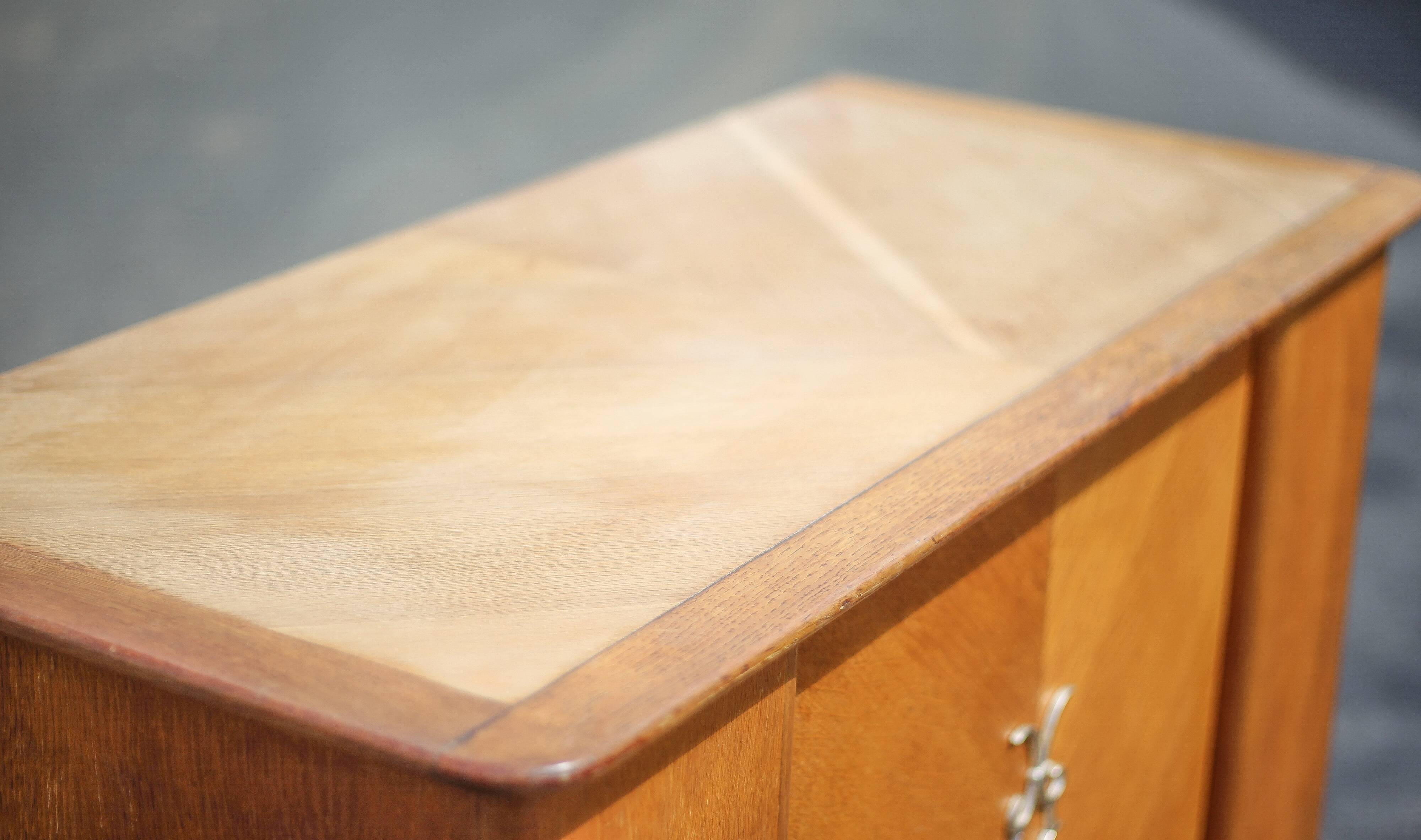Vintage wooden sideboard, 1-door sideboard with compass feet, storage unit, small chest