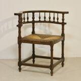 Vintage corner chair, sculpted backrest 1940