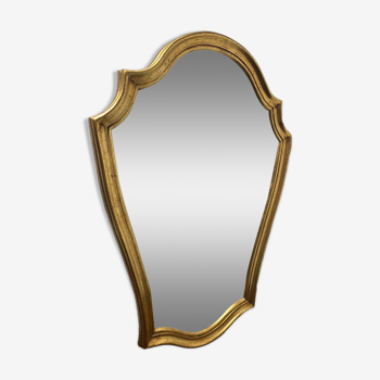 Baroque mirror in gold-colored wood