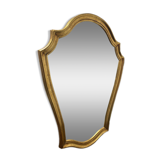 Baroque mirror in gold-colored wood