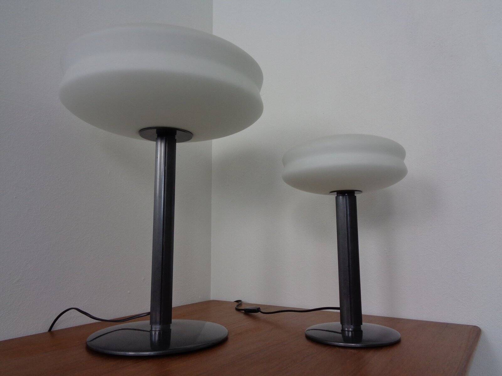 Italian Opal Glass Lamps by Stefano Marcato, Set of 2