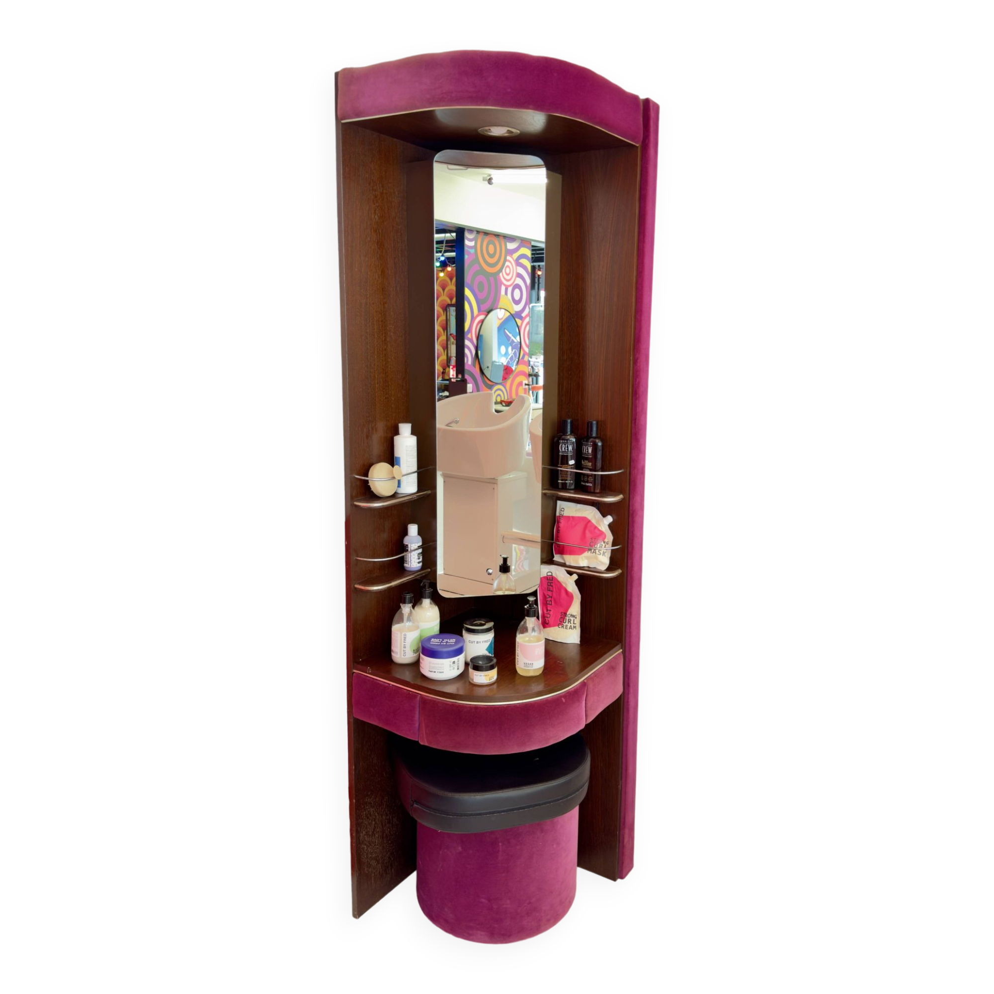 Pink velvet dressing table