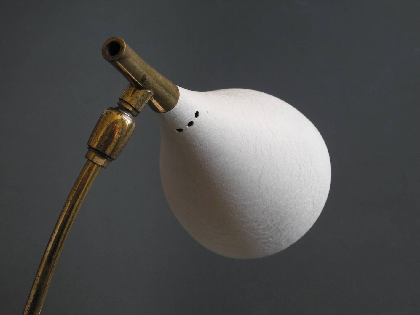 Cosack Mid Century table lamp with beige shrink paint and brass neck