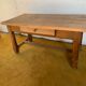 Table basse campagne plateau bois brut
