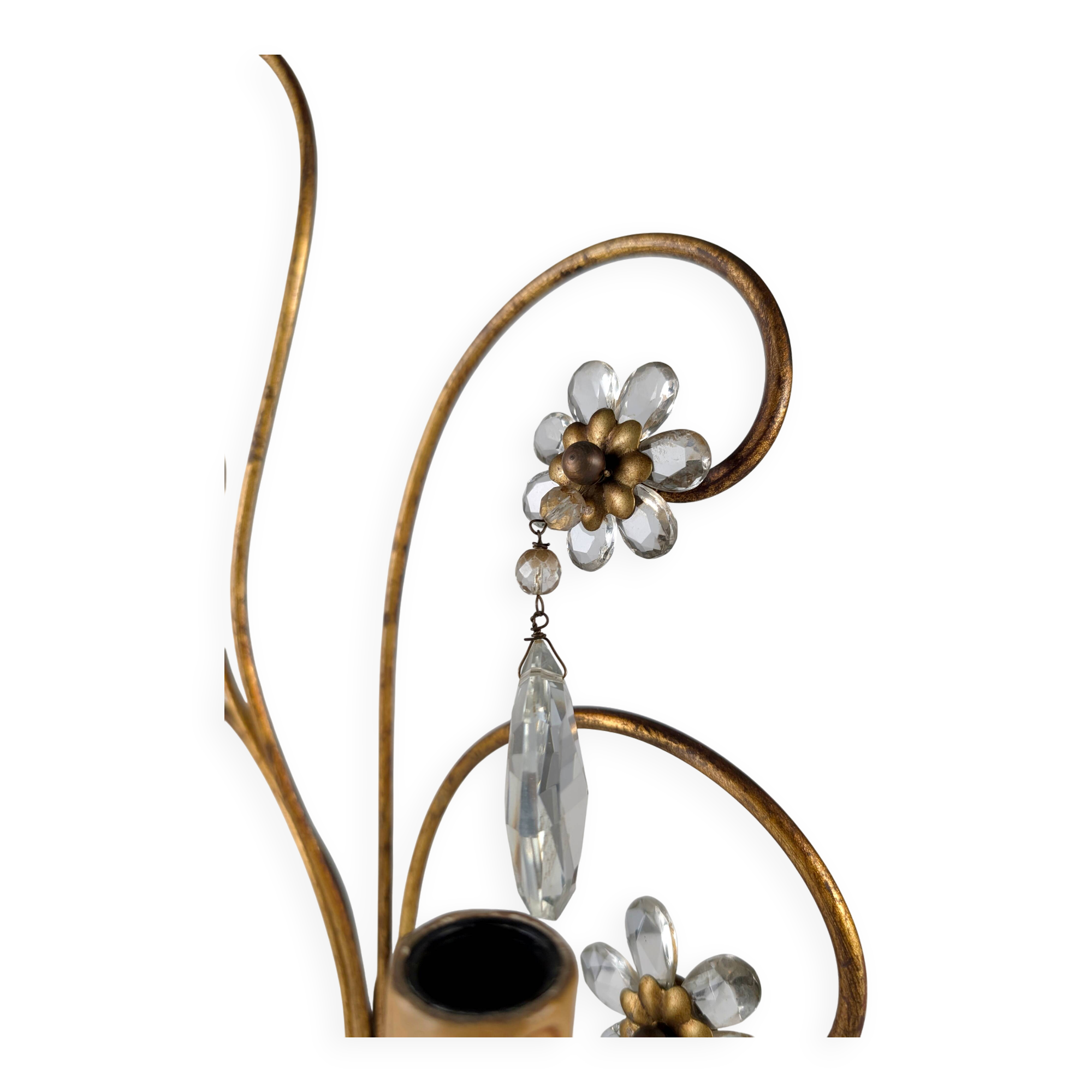 Large Italian Wall Sconce in Cut Crystal