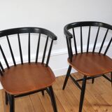 Paire de chaises scandinaves dans le goût de Tapiovaara, 1960