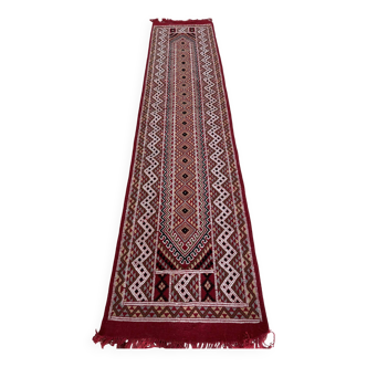 Tapis couloir margoum tissé mains en laine naturelle
