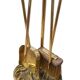 Superb solid bronze fireplace servant 3 accessories pliers, shovel, broom