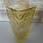 Vintage Peill & Putzler vase – textured amber glass – Germany years