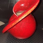 Vase coeur de rose en céramique par Fred et Andrée Stocker vers 1950