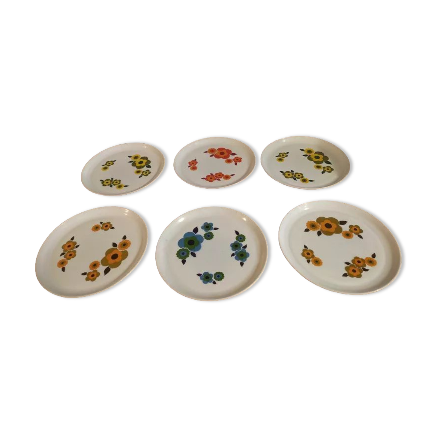 flat plates Arcopal flower lotus dp 0123240 Old vintage Set of 6 flea marketspiritdantan