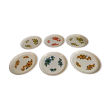 flat plates Arcopal flower lotus dp 0123240 Old vintage Set of 6 flea marketspiritdantan