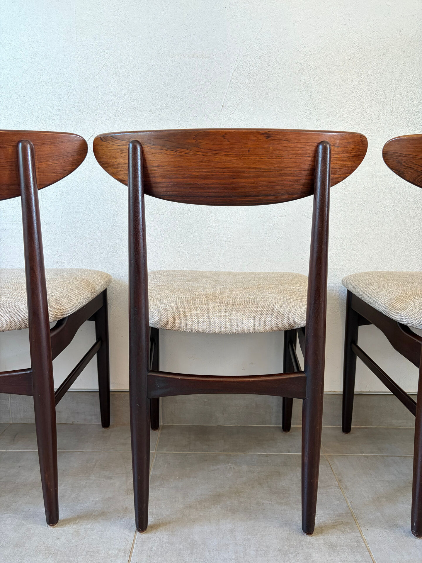 6 vintage Scandinavian teak chairs by Dyrlund