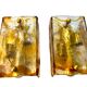 Mazzega two-tone glass wall sconces, Italy 1970
