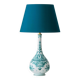 Vintage Royal Delft Ceramic Table Lamp, Rare Teal Delvert Glaze, New Lampshade