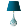 Vintage Royal Delft Ceramic Table Lamp, Rare Teal Delvert Glaze, New Lampshade