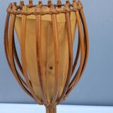 Lampe en rotin par Louis Sognot, années 60