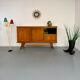 Vintage French modernist sideboard in oak, 1950s design.