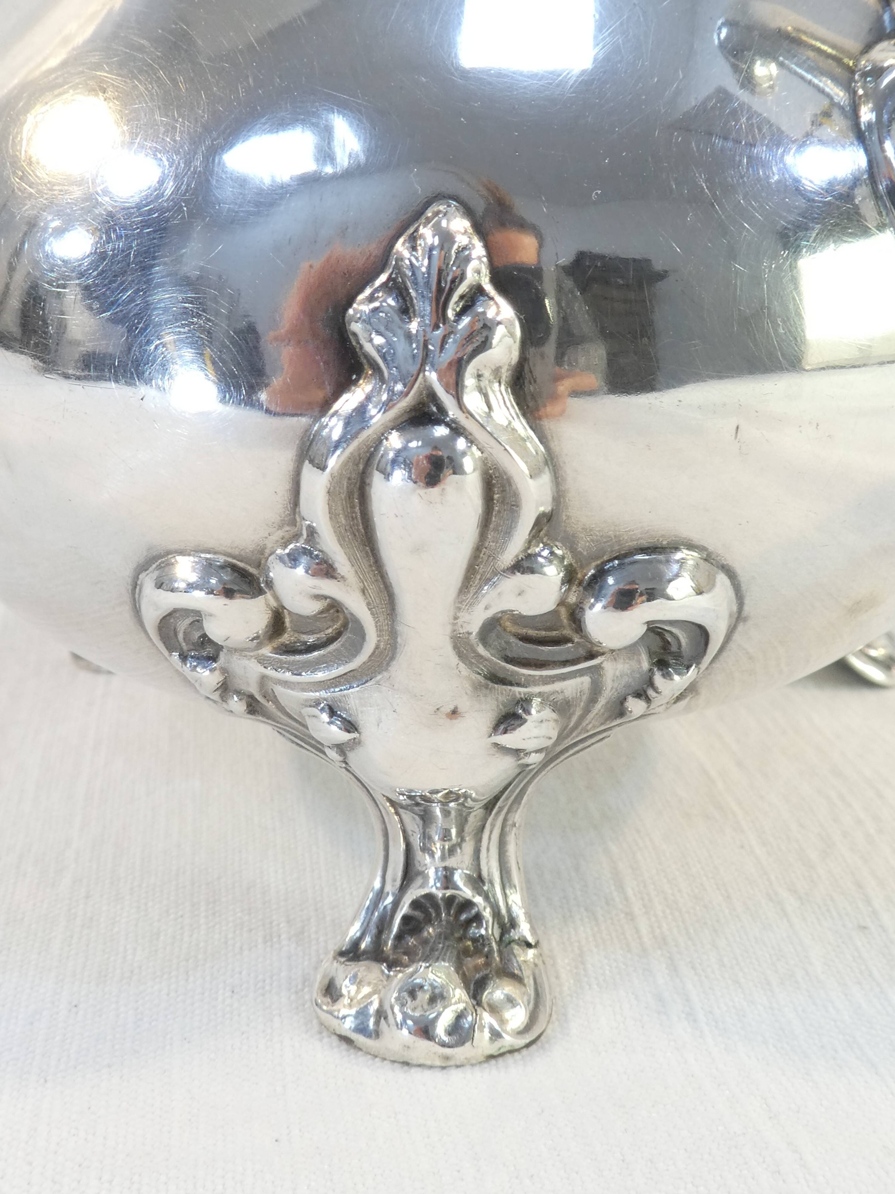 Theiere pourer in solid silver handle in ebene minerve martial fray 19th