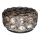 Round iron-ring glass ceiling lamp by Limburg Glashütte 1960s Germany