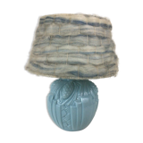 Art Deco blue opaline lamp