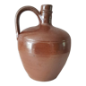 Old artisanal bottle in brown enamelled stoneware, Berry, 1970s