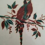 Ceramic dish mat with parrot decoration