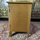 Vintage low sideboard in parqueted oak 1960