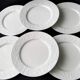 6 Large flat plates in white Limoges porcelain