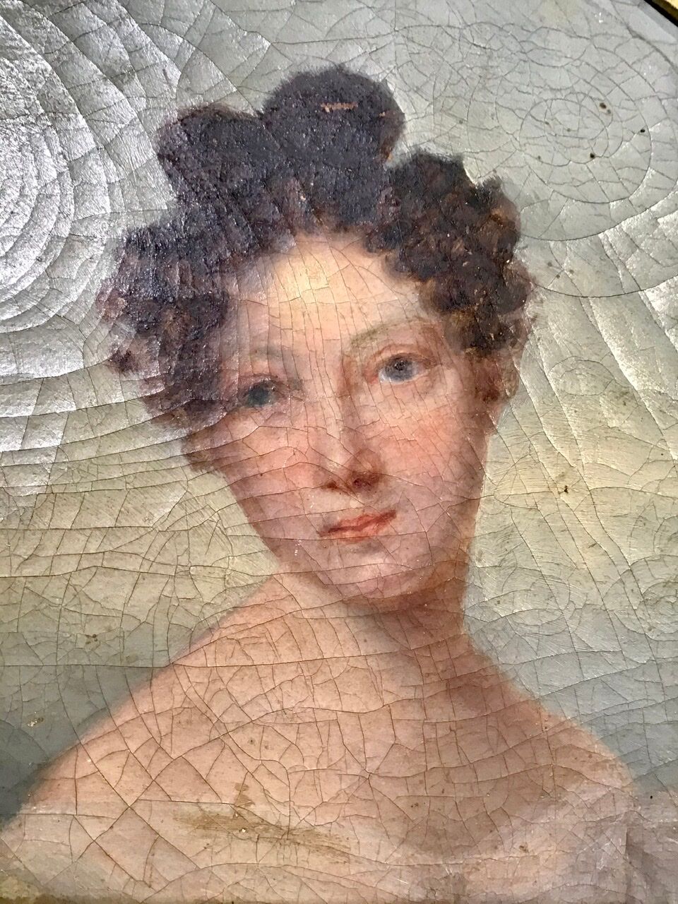 Portrait of woman in white dress, 19th century