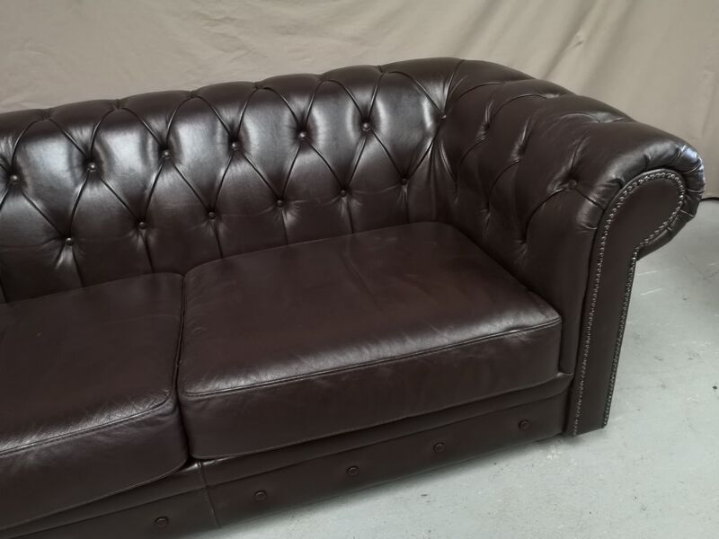 Vintage brown leather chesterfield sofa