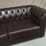 Vintage brown leather chesterfield sofa