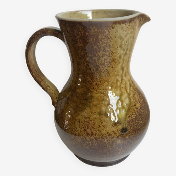 grand broc / pichet en grès / poterie artisanale années 60-70